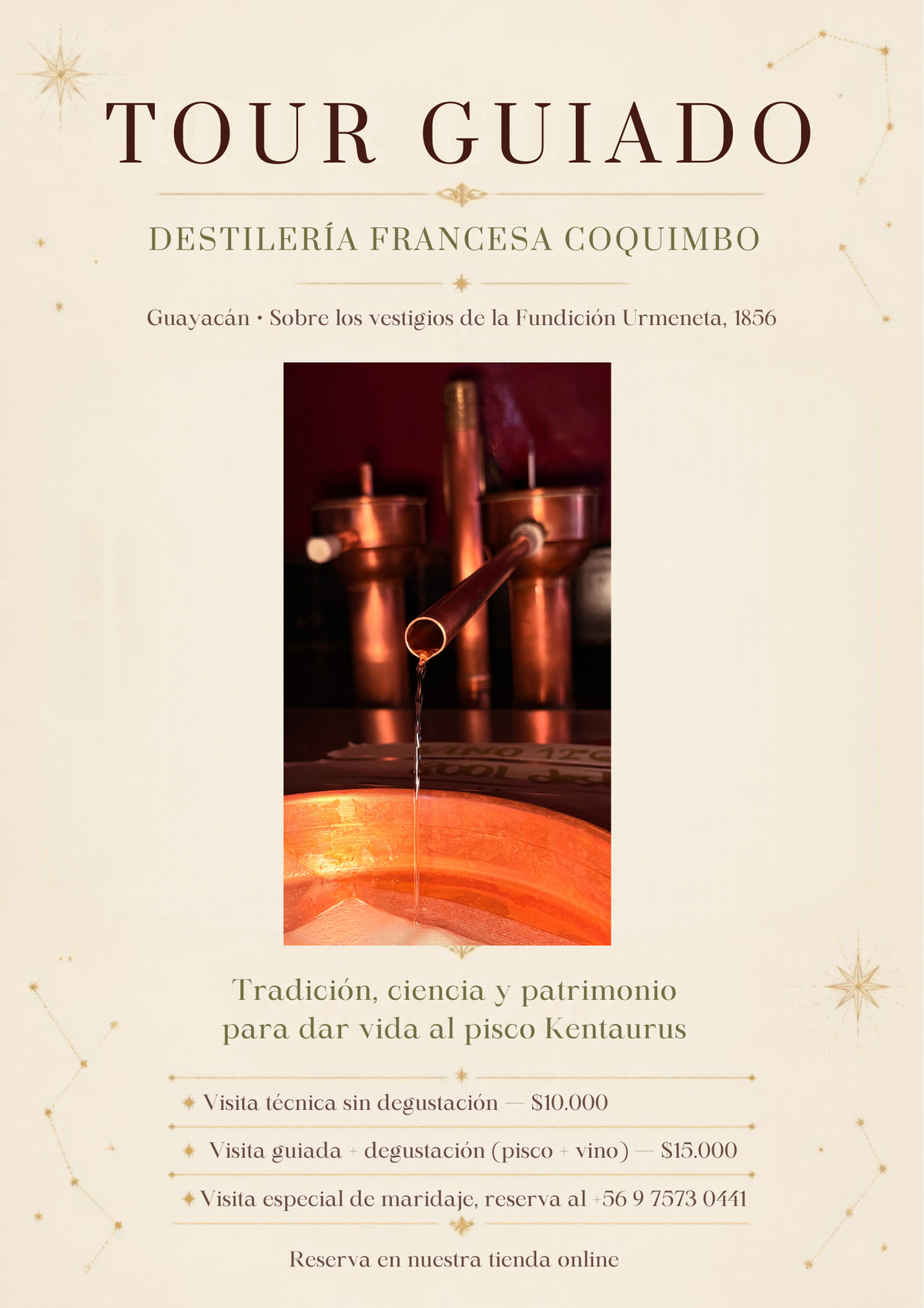 Alambique de cobre charentais en la Destilería Francesa Coquimbo, Guayacán